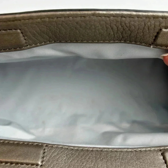 Cole Haan genuine leather clutch purse, pebbled gray, Makeup bag, Event, Formal - Picture 7 of 7